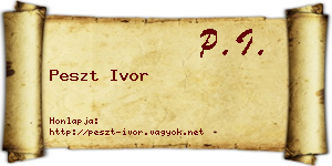 Peszt Ivor névjegykártya